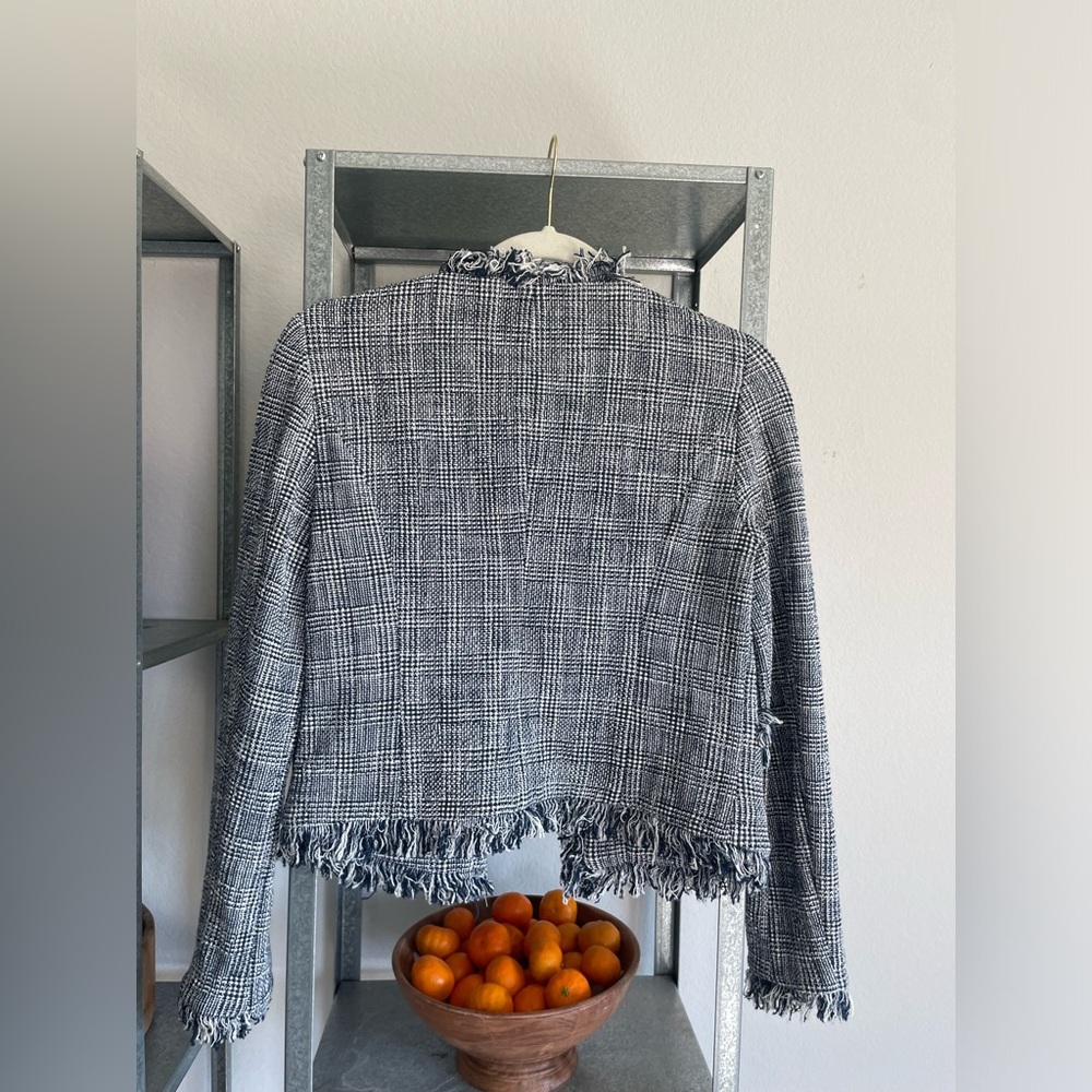 Intermix Tweed Jacket, navy blue, size 2 - Picture 2 of 3
